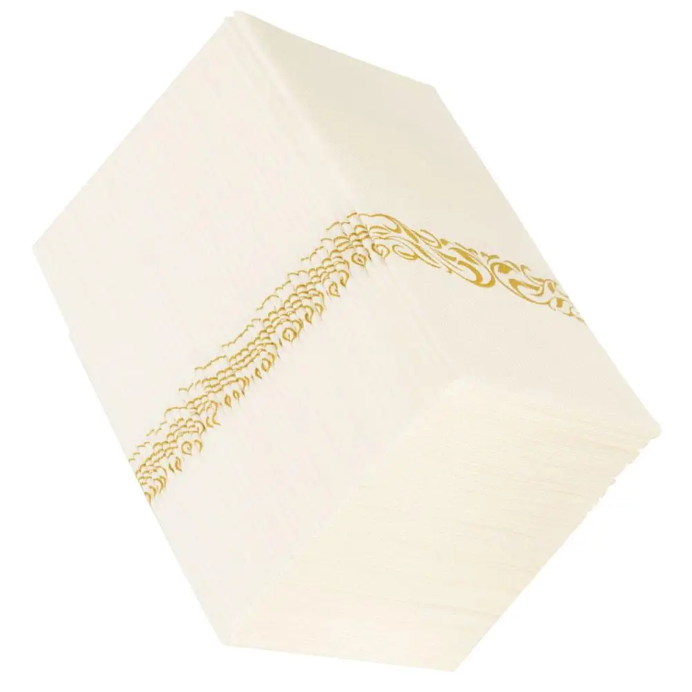 50pcs Golden Cutlery Wrapping Napkins 30x40cm Disposable Table Decor Packaging Tissue For Restaurant Hotel Picnic Household