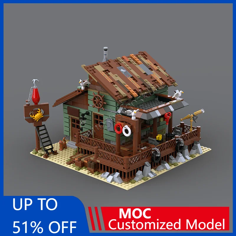 

1394Pcs MOC-21310 Modification Modular Old Dock Inn Architecture Building DIY Technology Bricks Children's Desktop Display Toys