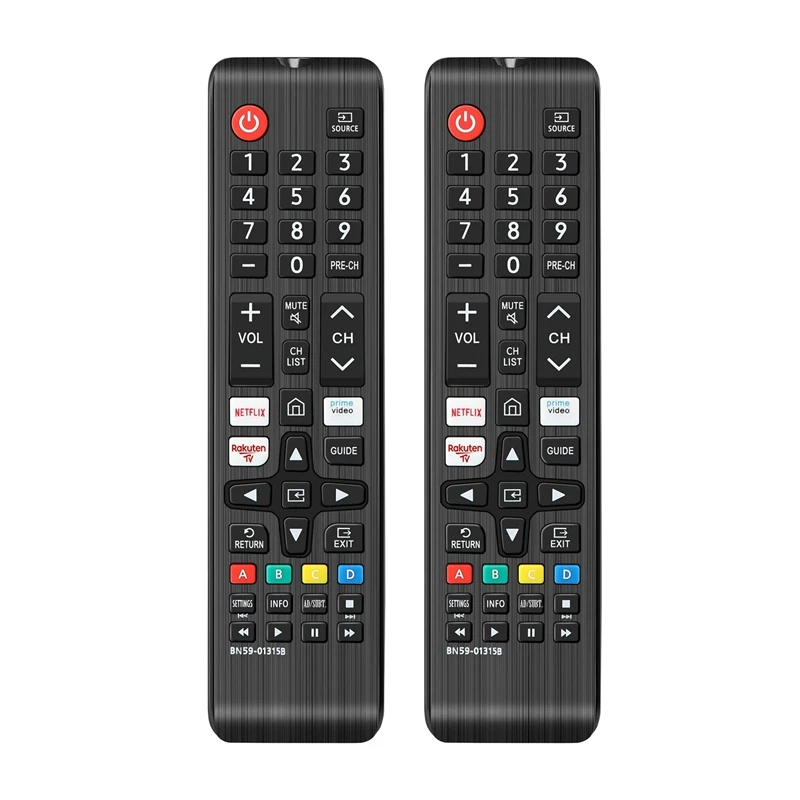 2X BN59-01315B Remote Control Replacement For Samsung Smart TV UE43RU7105 UE50RU7179 With Netflix Prime Video