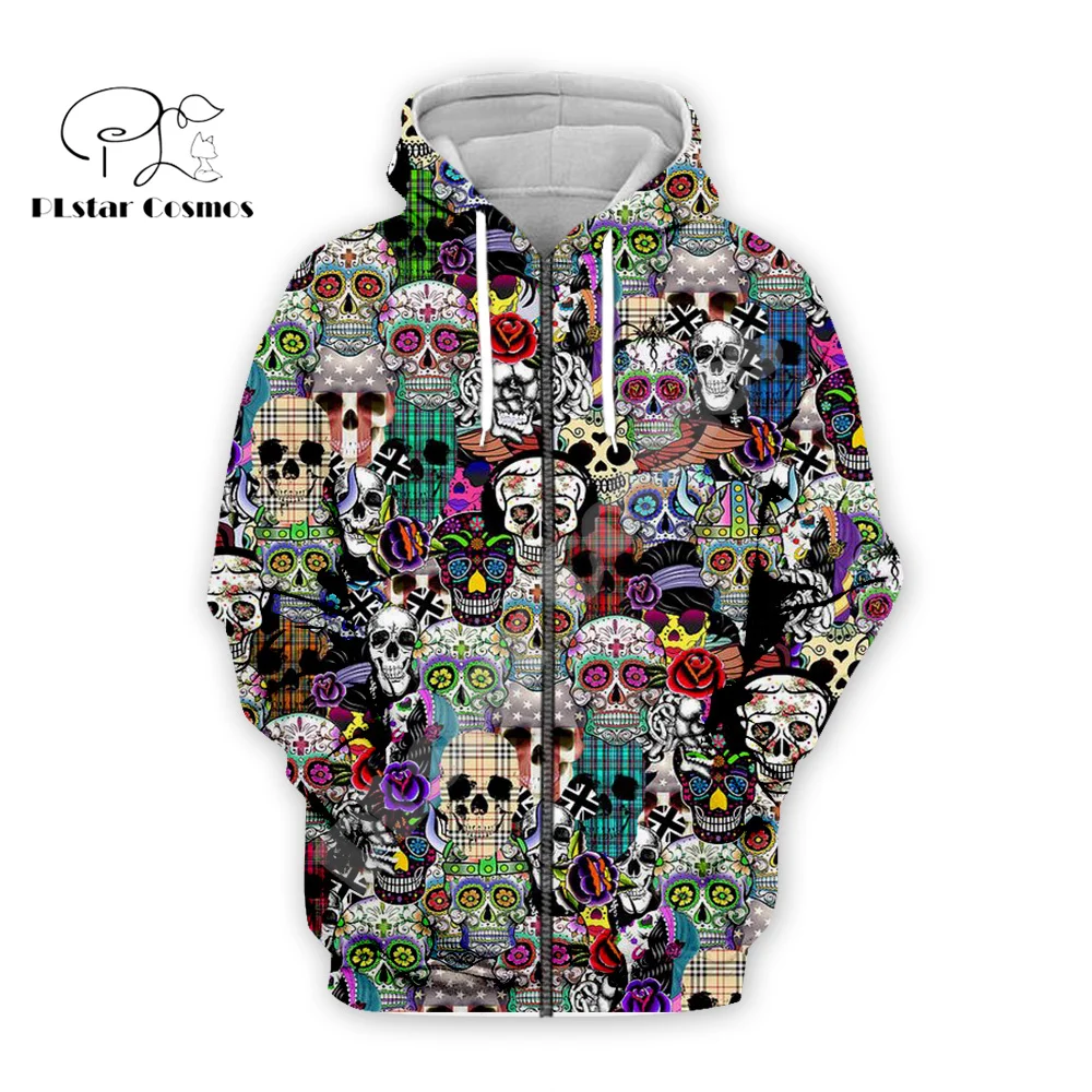 Chándal colorido Retro para Halloween, ropa de calle con estampado 3D de calabaza, Calavera, fantasma, tatuaje, Harajuku, chaqueta informal, sudaderas con capucha divertidas H