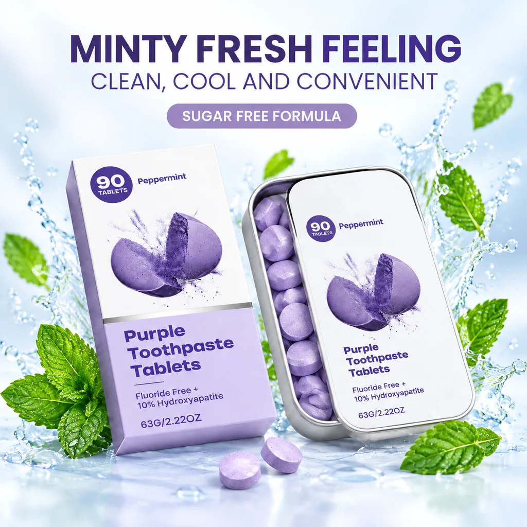 Chewable Toothpaste Tablet Travel Portable Mint Fresh Oral Care Brightening Gentle Cleaning Tooth Stain Removal Solid Toothpaste