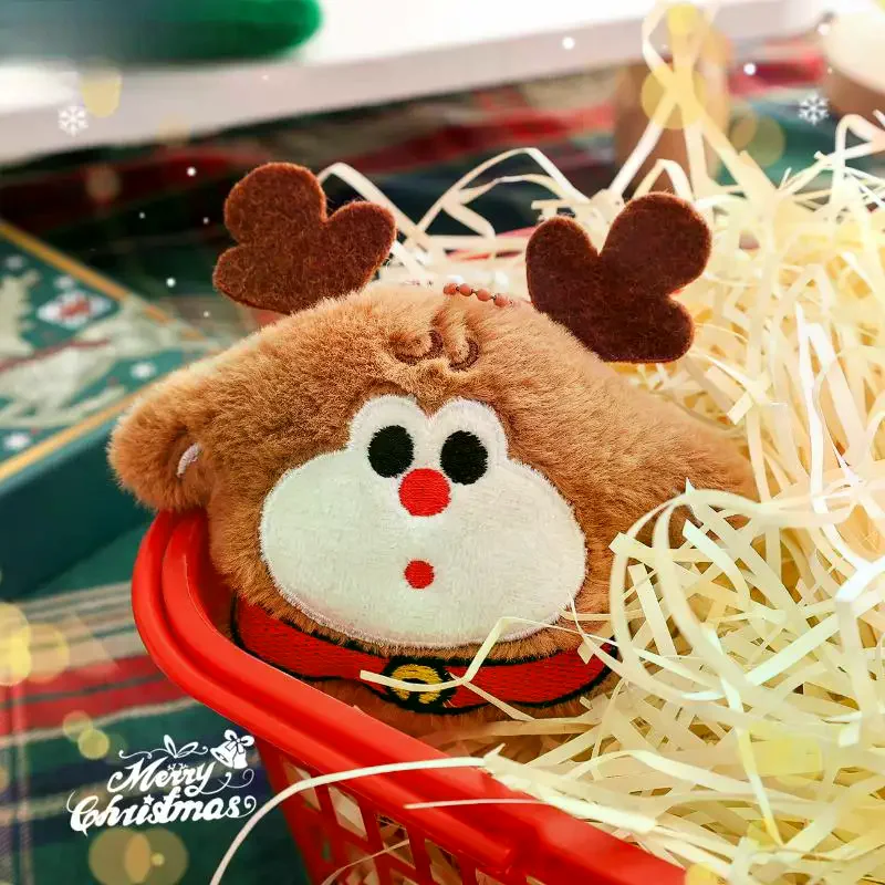 Lindo llavero de felpa de Navidad de dibujos animados Kawaii muñeco de nieve árbol de Navidad muñeca juguetes encanto mochila bolso colgante accesorios regalos