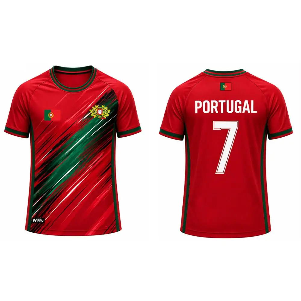 Portugal Flag Print Men's Football Jersey 2026 Breathable Quick-drying Sports T-shirt Unisex Summer Casual Fan Gift Tops