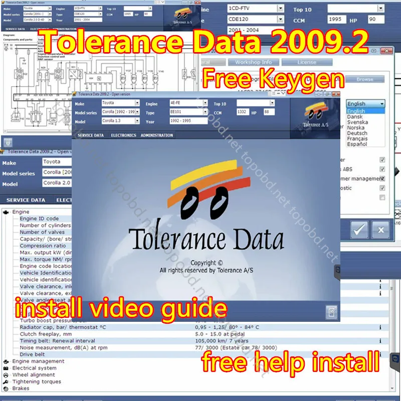 

Newest Tolerance Data 2009.2 Automotive Maintenance Diagnostic Tool Electrical Equipment Free Keygen Supports Multiple Languages