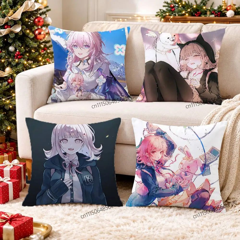 FOR Danganronpa Chiaki Nanami Square Throw Pillow Cover HD Printed Cushion Case Decorative Pillowcase for Sofa Bedroom Room
