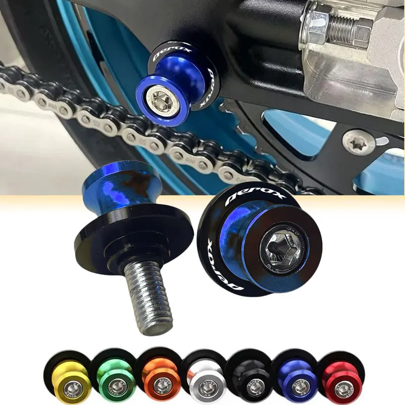 For Yamaha Aerox 155 50 50CC CNC Aluminum Motorcycle Swingarm Spool Sliders Rear Stand Support Screws Protector 6MM