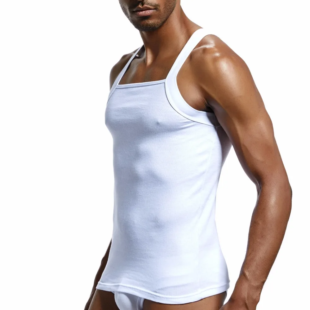 Men\'s Fashion Vest Home Sleep Casual Men Colete Cotton Tank Top  Solid Cotton Tank Tee Gay  Sexy Top Clothes Sleeveless Garment