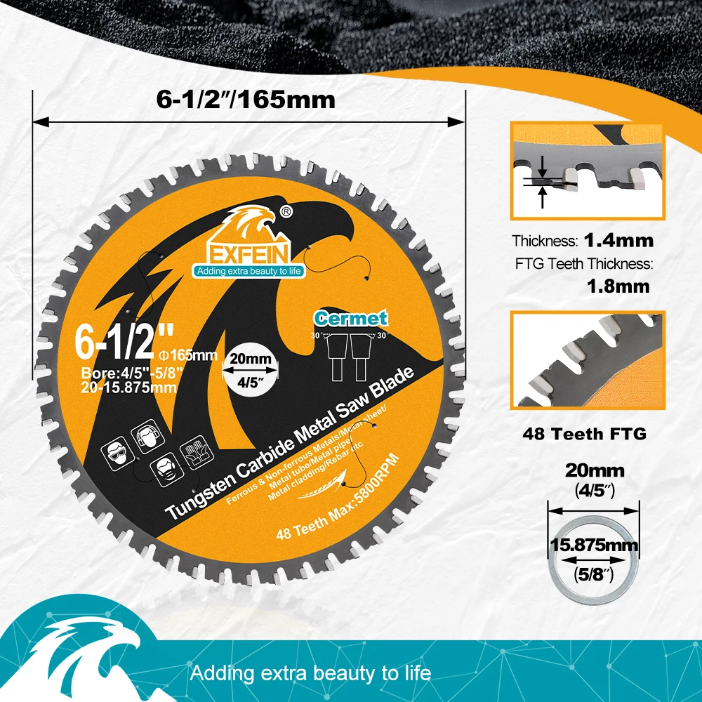 EXFEIN 金属丸鋸切断ディスク セラミック超硬鉄鋸刃 金属板 金属パイプ 配管 鉄筋用鋸