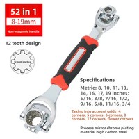 1PCS 52-in-1 Multi-Functional Socket Wrench Set - 8-19mm 8-21mm Non-Slip Handle & Rotating Bone Design