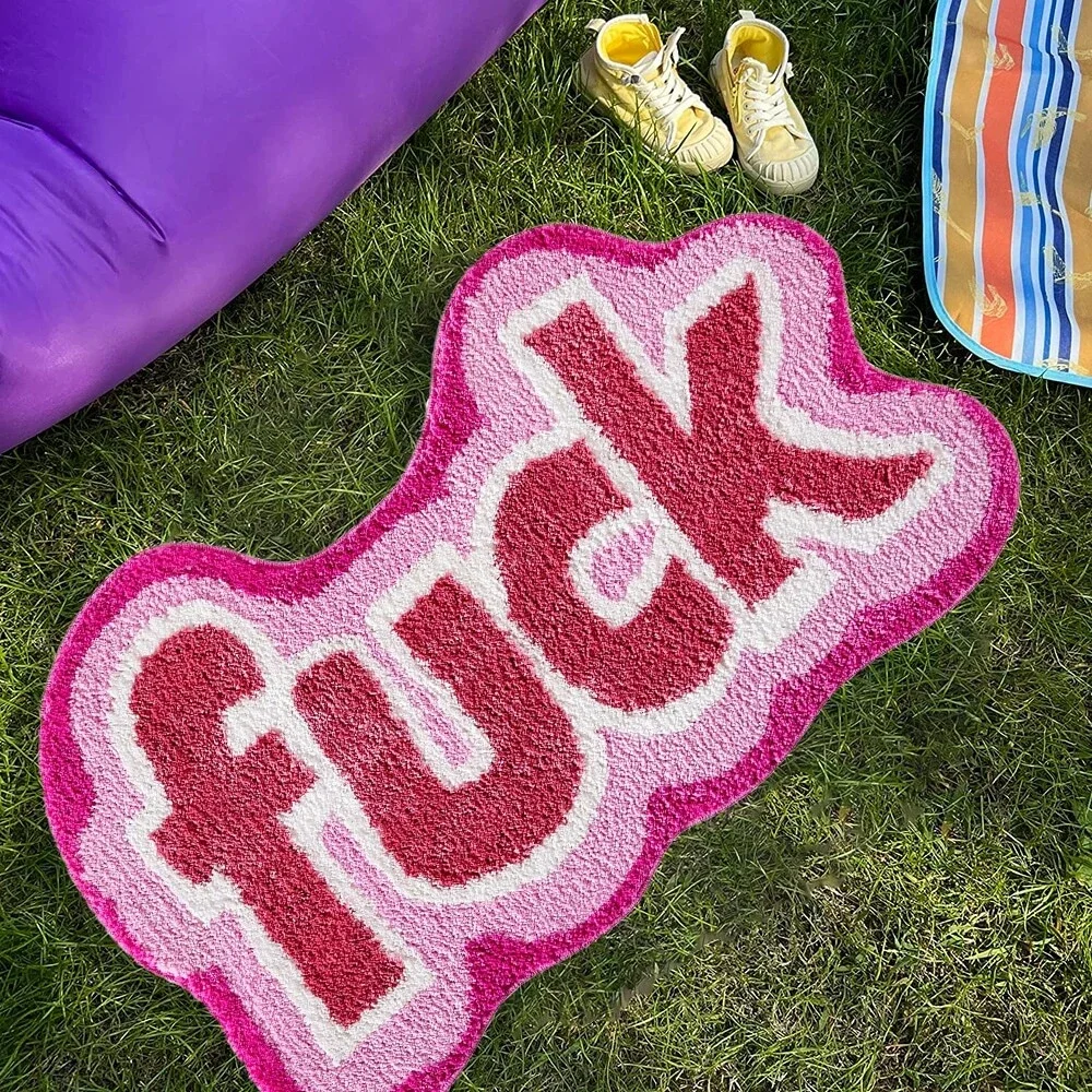 VIKAMA Niedliche, ausgefallene Badezimmerteppiche, rutschfest, waschbar, zottelig, weich, saugfähig, lustig, cool, einzigartig, Akzent-Teppich für Schlafzimmer