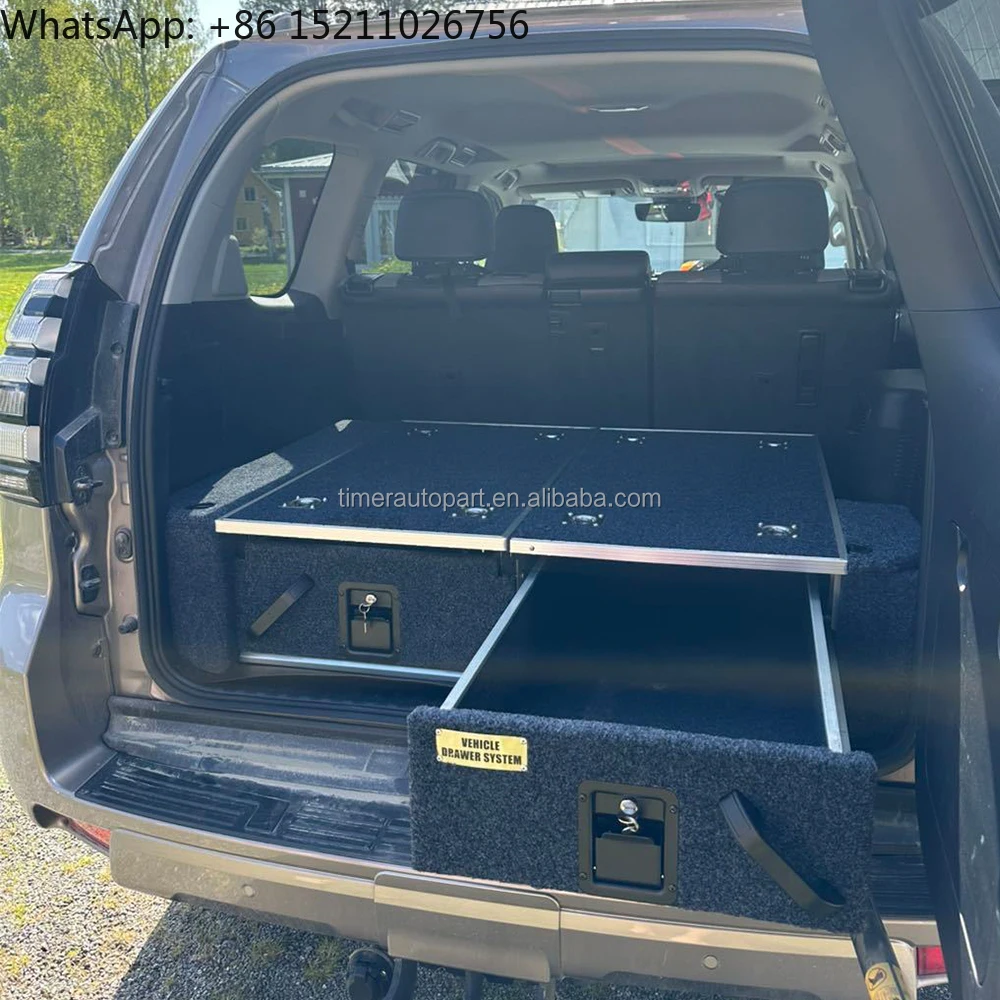 Rear Pickup Truck Camping Traveling Tool Box Storage Slide Out Drawers 4X4 Drawer System for 4Runner Prado LC76/LC95/LC120/LC150