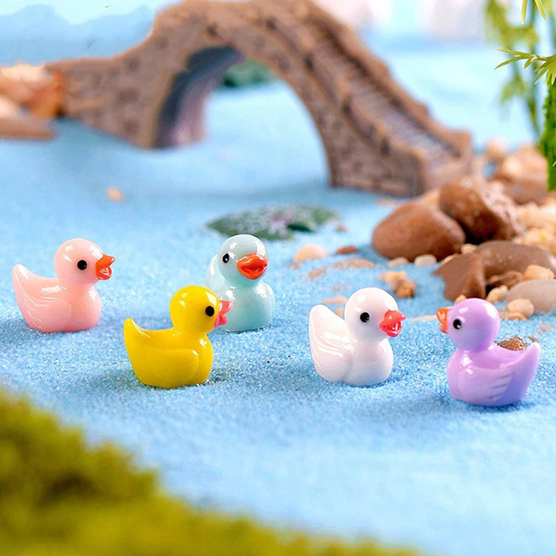 10pcs Flat Back Resin Ducks DIY Decoration Crafts Making Fairy Garden Scene