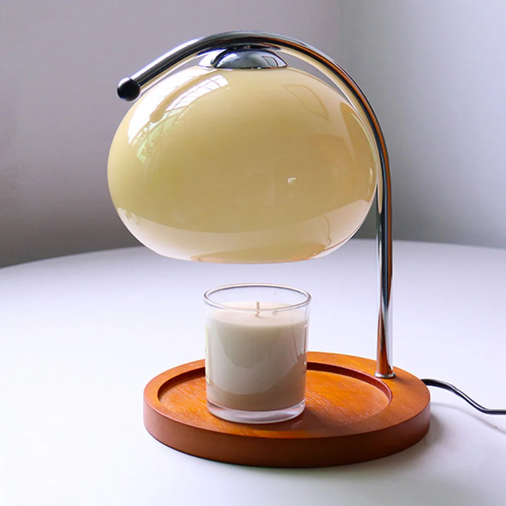 Luxury Electric Modern Glass Candle Warmer Lamp with Timer and 2 Bulbs