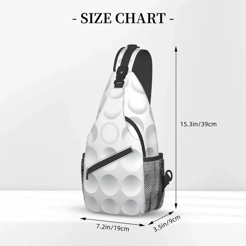 Personalisierte Schultertaschen mit Golfball-Muster für Herren, cooler Schulter- und Brust-Crossbody-Rucksack, Reisen, Wandern, Tagesrucksack