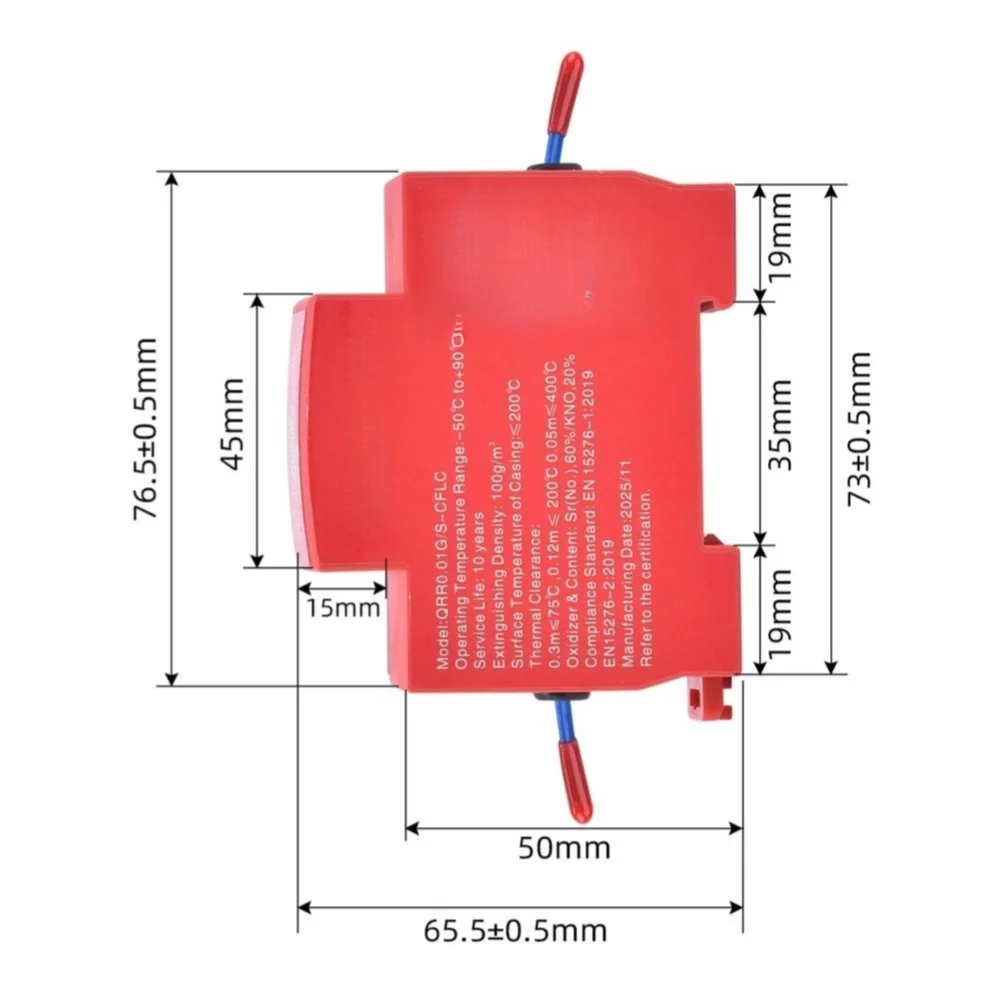5PCS Dual Nozzle Heat Activated Fire Suppression Device 170C For DIN Rail Mount Electrical Control Cabinet Thermal Protection