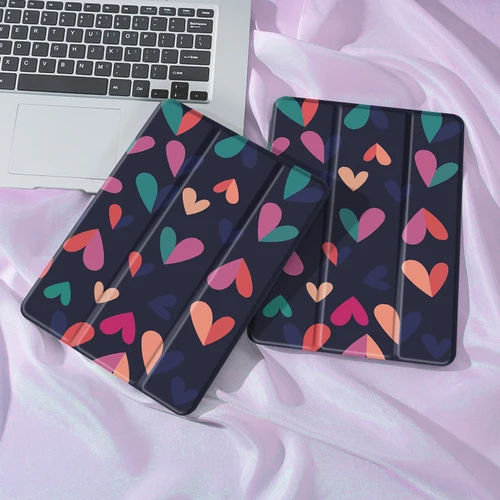 Imagen 1 del producto Funda de amor para iPad 9a/ 8a/ 7a generación, funda de 10,2 pulgadas, funda para MiNi 4/5/6, con portalápices, funda de encendido/apagado automático