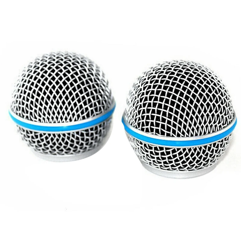 2PCS Microphone Grill Mic Grille Replacement Mic Ball Head Mesh For Shure Beta58a SM58 Pgx24 Slx24