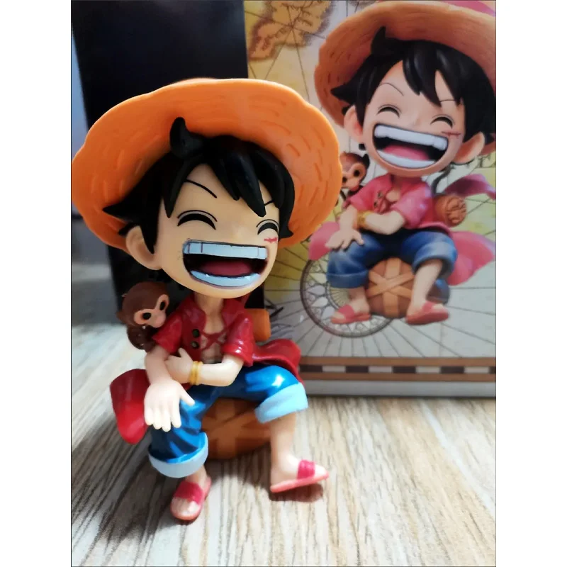 ONE PIECE Luffy Zoro Sanji Q Version Anime Figure Children Toys Handheld Action Figures Model Desktop Ornaments Birthday Gifts