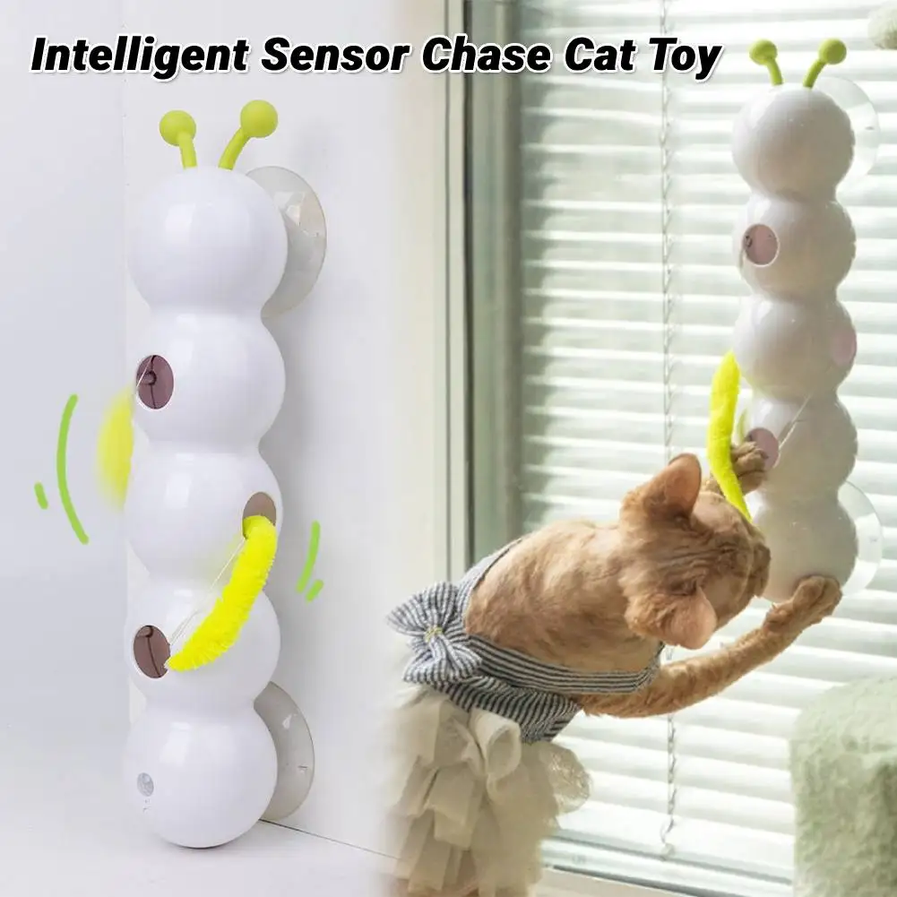 

Intelligent Interactive Cat Toy USB Charging Earthworm Pole Toy with Tail Automatic Popping Hole Teasing Cat Dog Interactive Toy