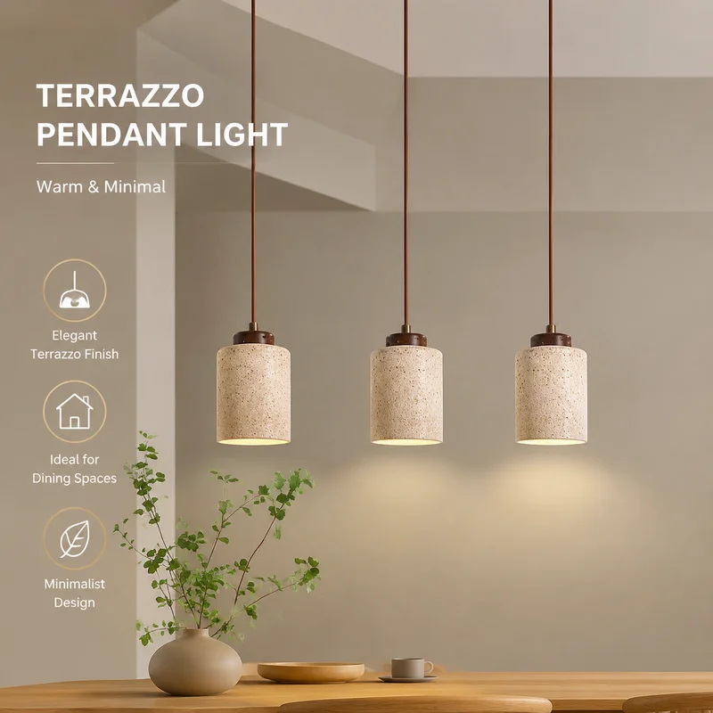 Chandelier Yellow Stone Warm Lamp, Sleek Minimalist Hanging Light for Living Room Bedroom Study, LED Efficient Pendant Wholesale