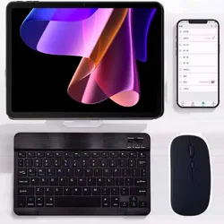 Blackview Mega 3 2 1 Active 12 10 8 Pro için Bluetooth Klavye, 78 Tuşlu 10 inç Şarj Edilebilir Kablosuz Klavye Mouse Seti