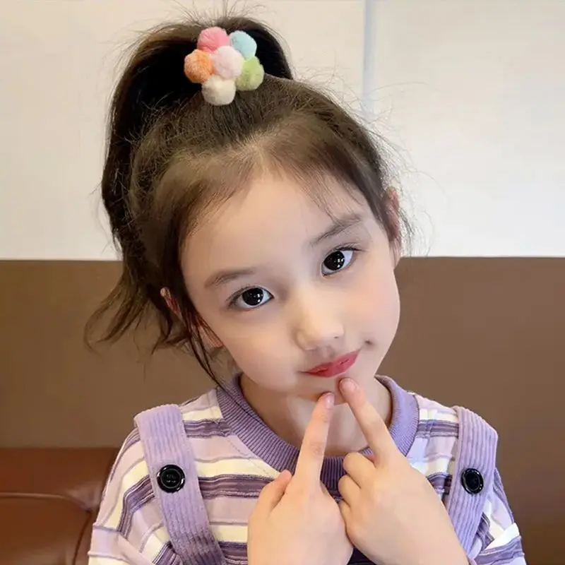1 Uds nueva bola grande y esponjosa flor lindas bandas elásticas para el cabello para niñas accesorios para el cabello de princesa para niños lazos para el cabello para niños sombreros para bebés