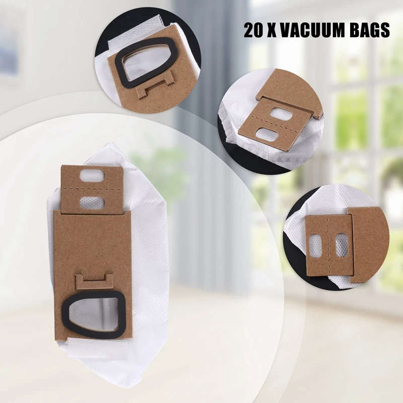 20 Pcs For Xiaomi Roborock H7 H6 Vacuum Cleaner Non-Woven Fabric Dust Bag Replacement Accessories Parts