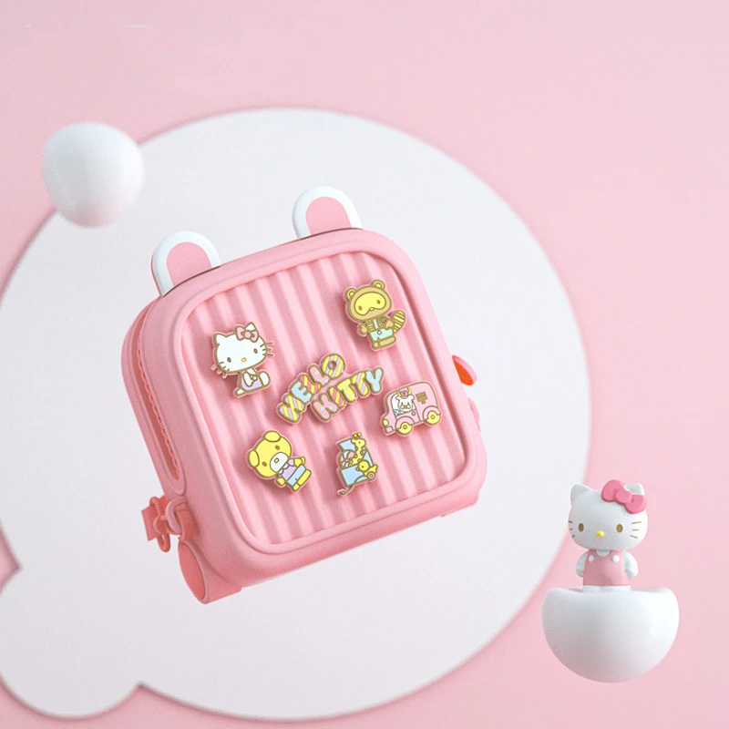 Kawaii Sanrio Hello Kitty Bag Water Proof DIY Pattern  Light ComfortableSpine Protection Travel Trolley Bag Child Birthday Gift