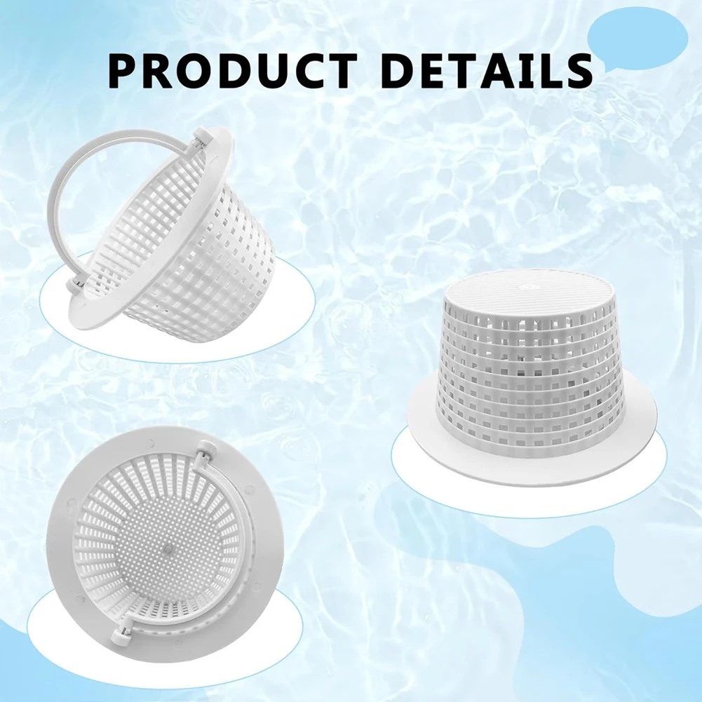 Hot Swimming Pool Skimmer Replacement Basket With Handle, 3Pack - Above Ground Pool Thru-Wall Skimmer Baskets image 4