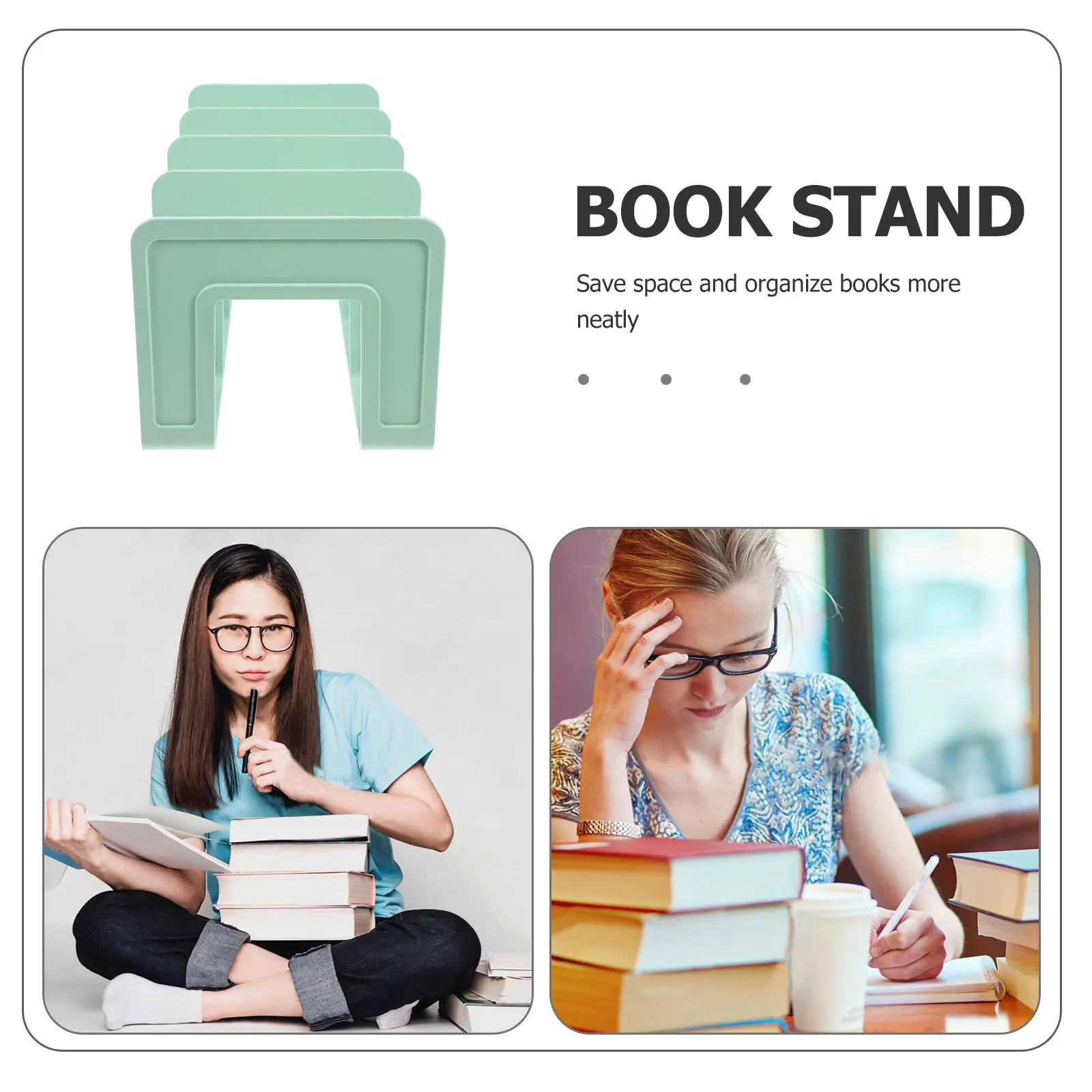 مقسم كتب ذو سعة كبيرة، تصميم متعدد الأقسام، زوايا مستديرة، لا يتطلب التجميع، منظم ملفات سطح المكتب، قوي