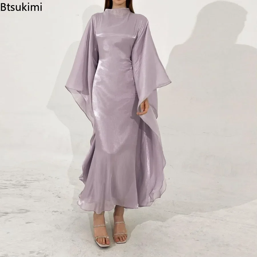 Eid Ramadan moda muzułmańska abaje dla kobiet rękaw w kształcie skrzydła nietoperza sukienka Maxi Party suknie wieczorowe maroko Kaftan dubaj szata Vestidos
