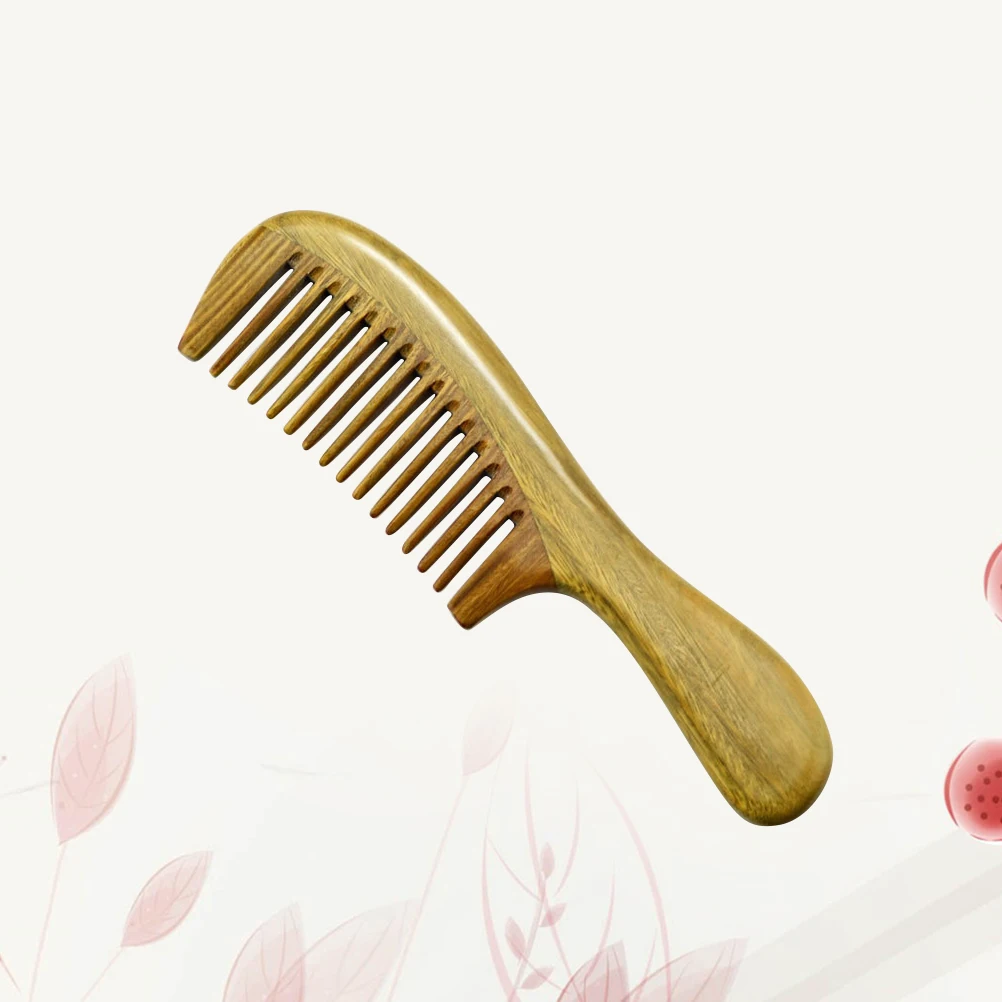 

Расческа для волос из зеленого сандалового дерева, натуральная, гладкая, закрывающая зубы, массаж кожи головы, стимулирующая кровообращение, облегчение головной боли, толстая ручка