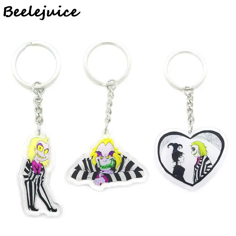 Tim Burton Horror Movie Anime keychain Badge Holder ID Card Lanyards Mobile Phone Rope Key  Keychain Key Ring Decorations Gifts