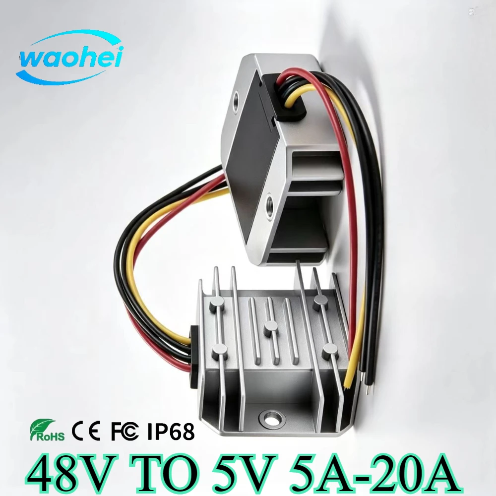 48v to 5v 5A-20A DC-DC Buck Converter Regulator Step-down Buck Module 48 Volt to 5 Volt Power Supply Voltage Reducer for Cars