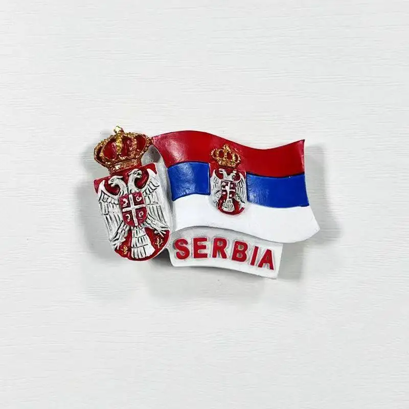Serbia flag creative magnetic refrigerator sticker tourism commemorative handmade color