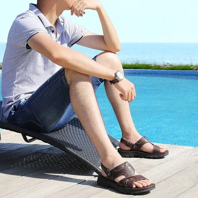 Casual Indoor Man Sandals Open Slippers Beach Shoes for Men Breathable Trend 2024 Adult New Fashion Daily Use Arrival Non-slip V