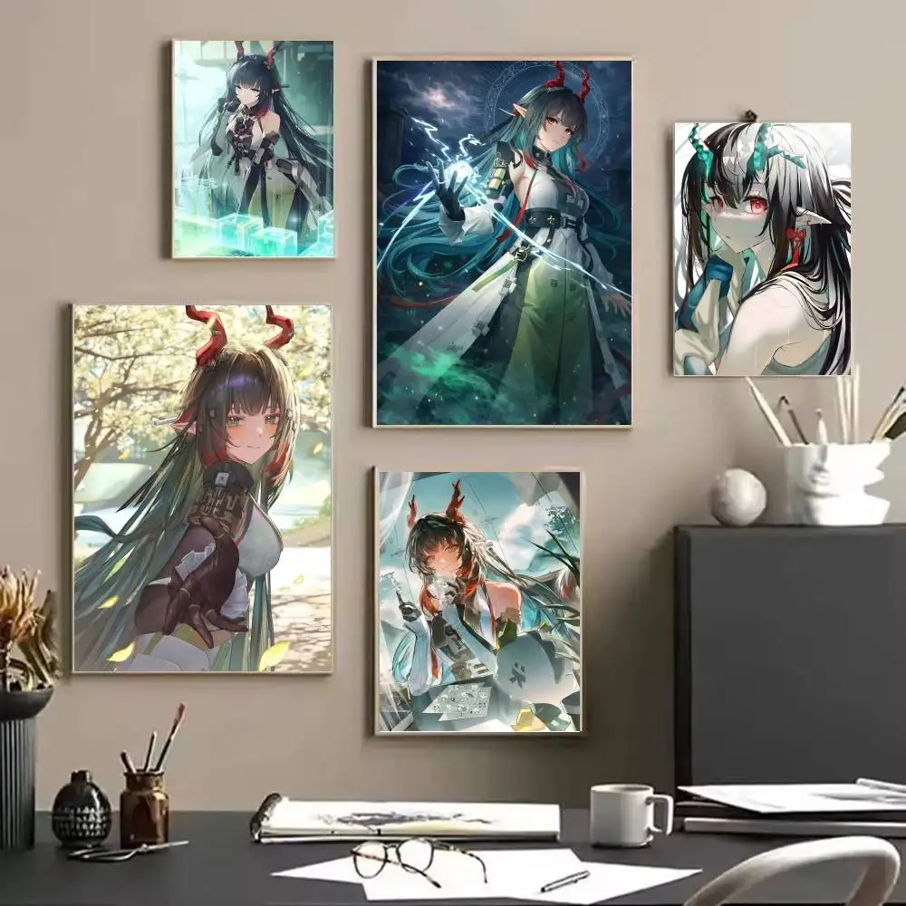 Game Zhuang Fangyi Arknights Poster And Prints Wall Art Pictures For Modern Bedroom Game Room Home Decor