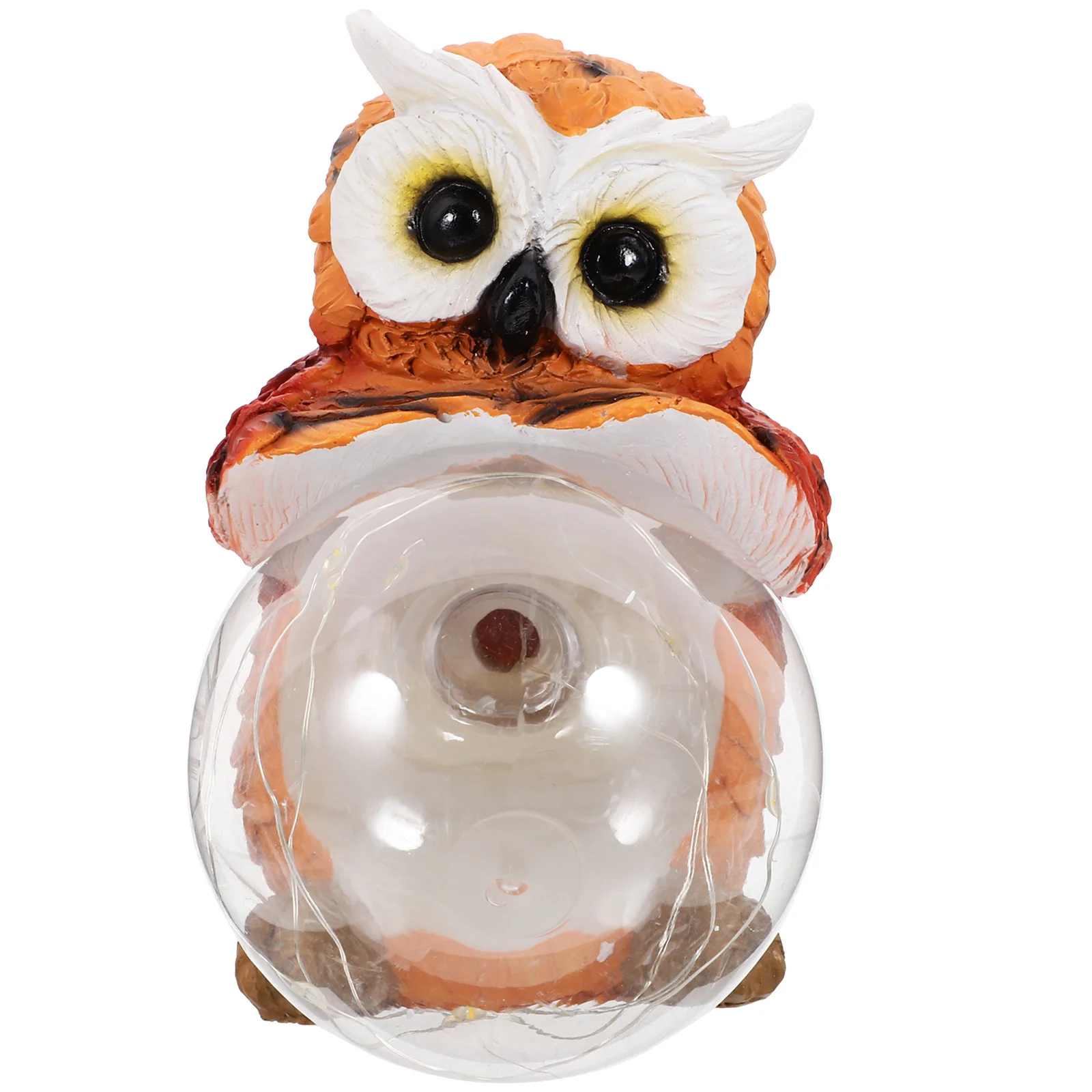 

1 шт., солнечная лампа из смолы с изображением животных, сова, держащий светильник, современный уличный садовый декор, креативный светильник для газона, украшение для домашнего рабочего стола