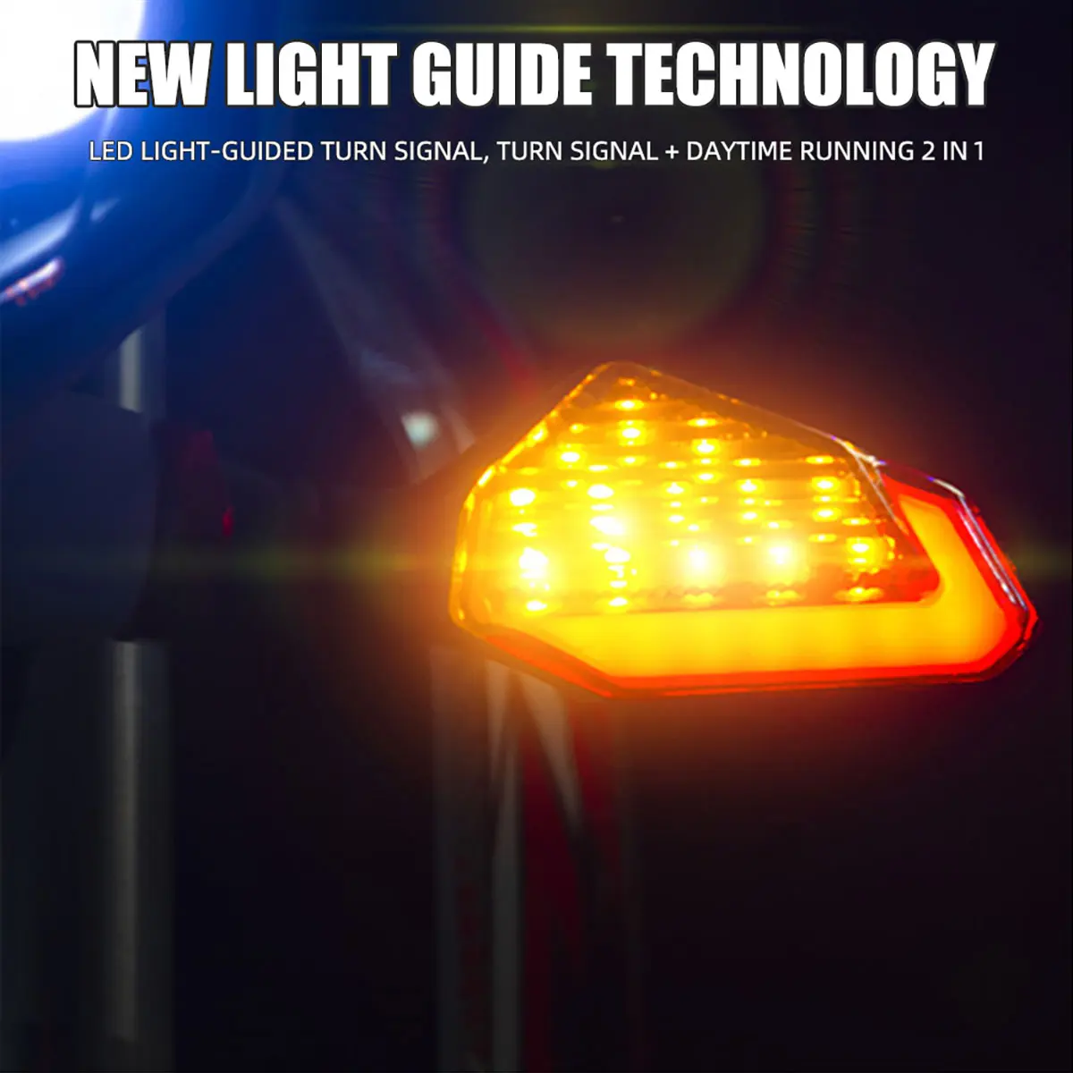 Universal Motorcycle Turn Signals Left Amber Blinkers Indicators Super Bright Motorbike Lamp Flashers Signal Tail Light Scooter