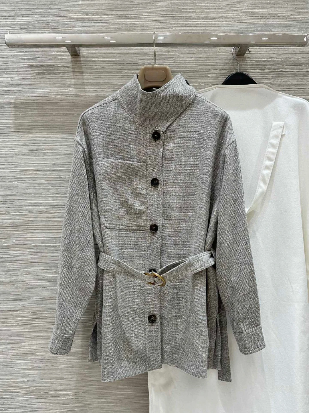 Wool cotton linen blend breathable fabric casual elegant pant suit