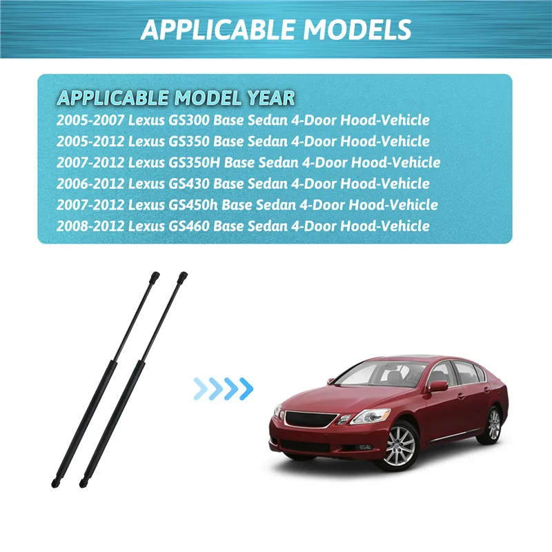 2 Pcs For Lexus GS300 GS350 GS430 GS450h GS460 2005-2012 Front Car Accessories The Hood Bonnet Lift Supports Gas Spring Struts