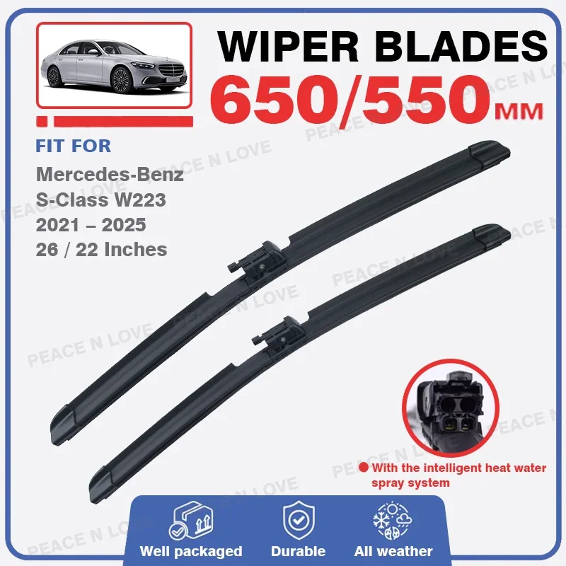 For Mercedes Benz S Class W223 2021 – 2025 Maybach S580 S680 S500 S580e Front Windscreen Wiper Blades Window Windshield Brushes