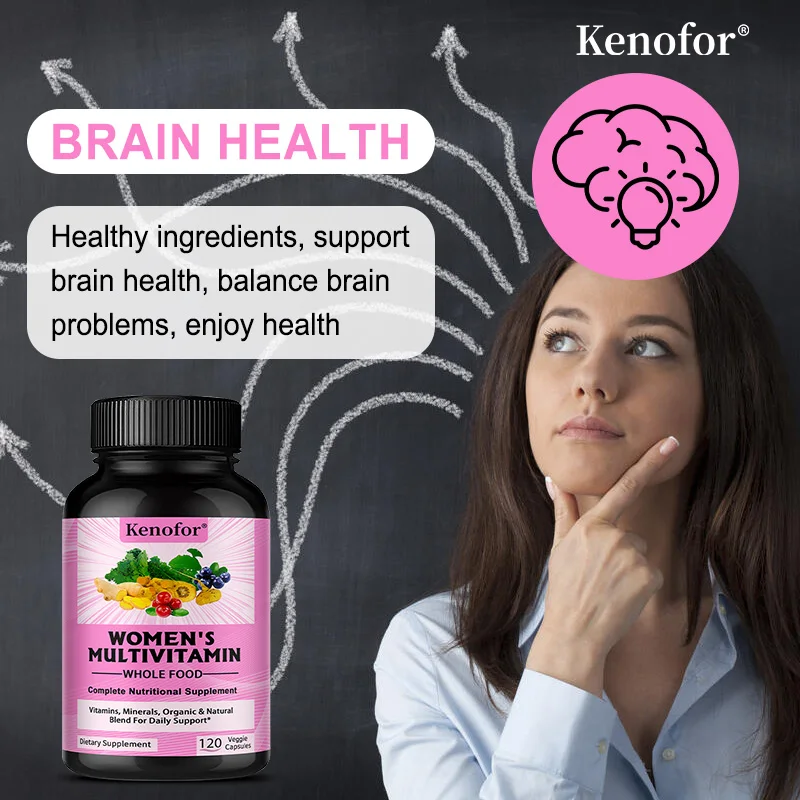 Women's Complete Multivitamin Multimineral Capsules - Hair Skin Nails & Joint Support, Heart Brain Immune Health, 120 Counts