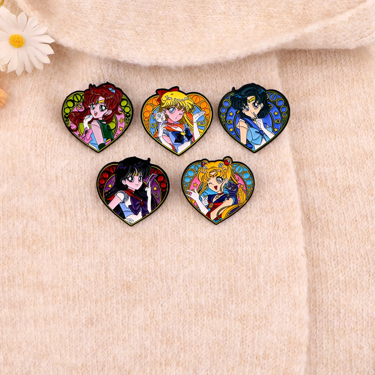 Cartoon Anime Brooches For Women Kawaii Enamel Pin Fashion Metal Badge Jewelry Clothing Backpack Accessories Girls Gift image 2