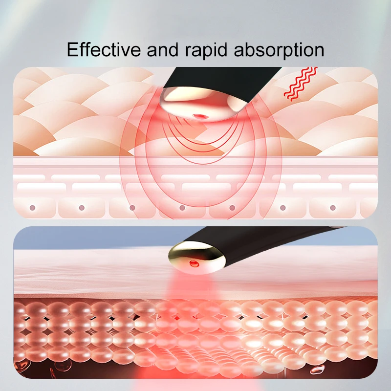 3-in-1-Augenliftstab, Schönheitsgerät, vibrierendes rotes Licht, 98 ° F bis 113 ° F LCD-Display-Augenmassagegerät für trockene Augen, dunkle Ringe, Schwellungen