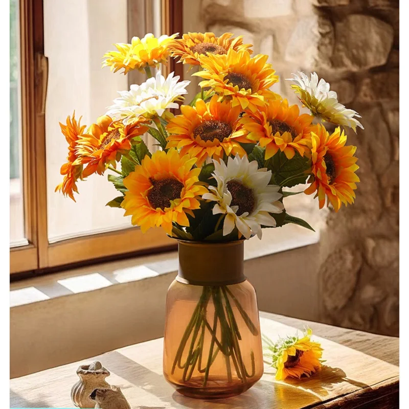 

Modern Minimalist Sunflower Artificial Decorative Bouquet Ornaments Dried Sunflower Artificial Flower Bionic Flower Decoration