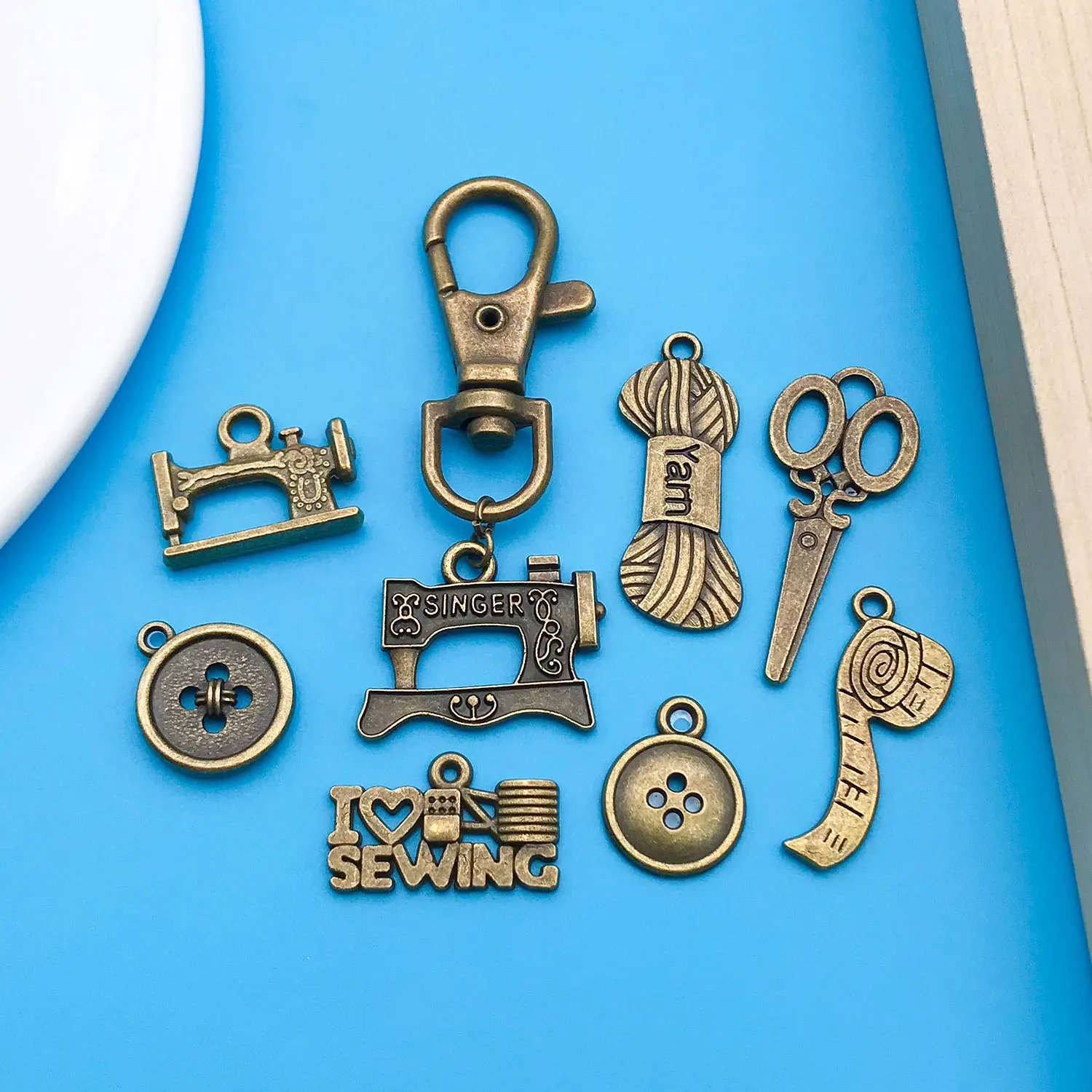 Mix 20 pieces/Ancient Blue Sewing Machine Series Fashion Jewelry Making DIY Craft Halloween Thanksgiving Fashion Accessories