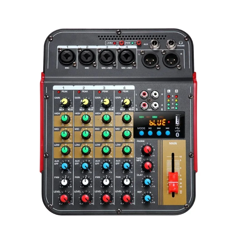 

6-Channel Mixing Console Audio Mixer Outdoor Conference Audio USB Bluetooth-compatible Reverb Audio Processor