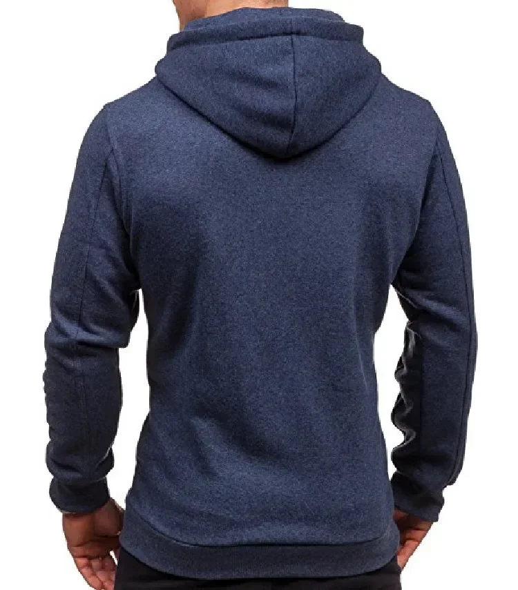 Lässiges Sweatshirt mit Reißverschluss und Kapuze, Herren-Sweatshirt, einfarbig, Strickjacke mit Kapuze, Jacken, Frühling und Herbst, männliche Tops – Detail 14