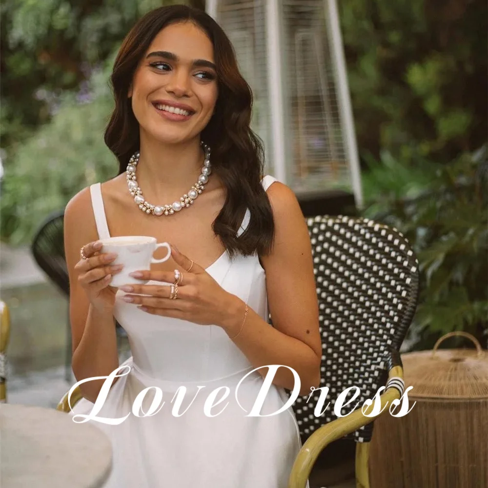 Robes de mariée élégantes pastorales personnalisées, A-ligne, tache de spaghetti, col carré, longueur au sol des patients, quelle que soit la robe